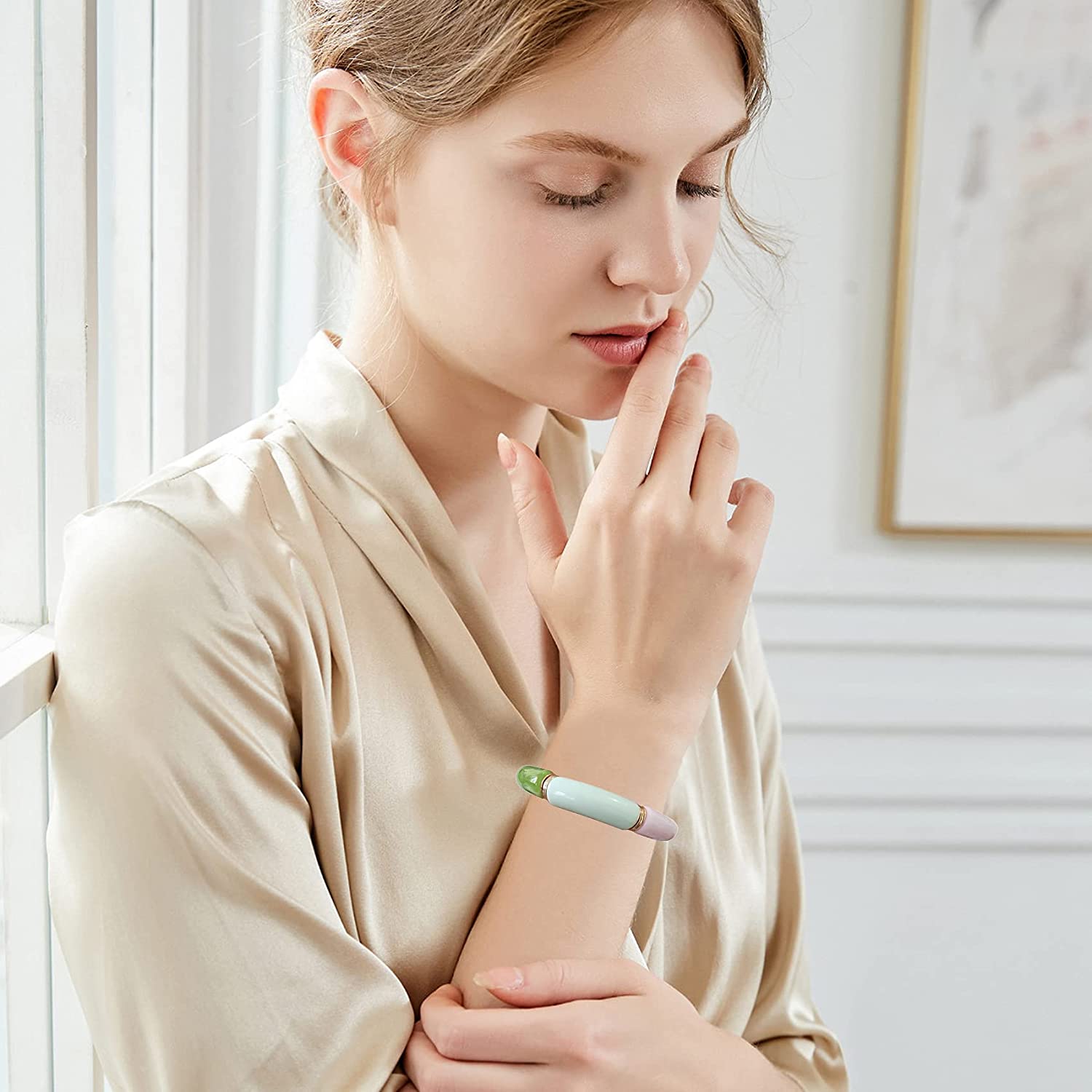 3 Stück Acryl-Bambus-Perlen-Armband-Set