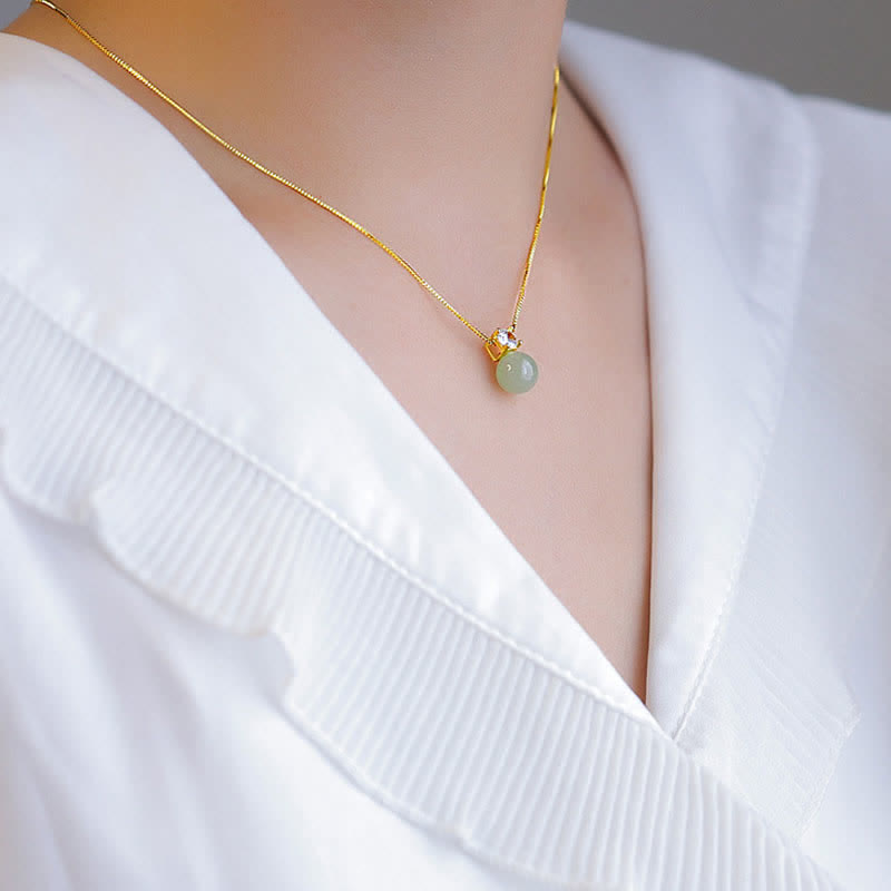 Chavri Lucky Bead Jade Wohlstand Kette Halskette Anhänger