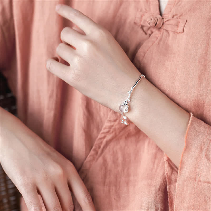 Chavri Pflaumenblüten-Chalcedon-Positiv-Armband