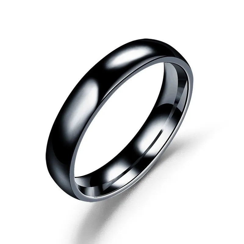 Einfache 4mm 6mm Titan Ring Frauen Männer Verhindern Allergie Hochglanz Poliert Hochzeit Ringe Edelstahl Paar Finger schmuck Geschenke