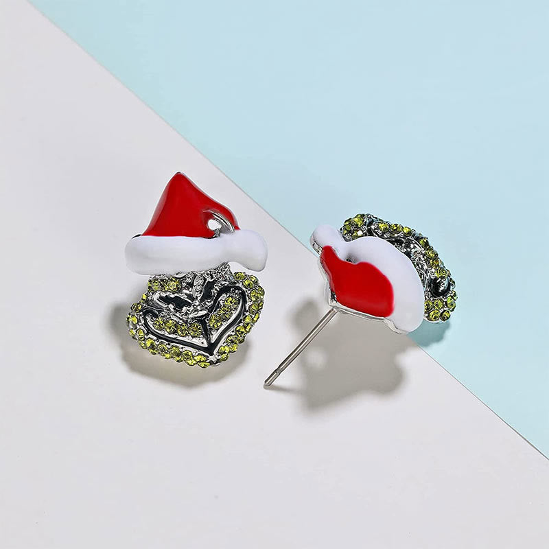 Weihnachtshut Herz Peridot Halskette Ohrringe