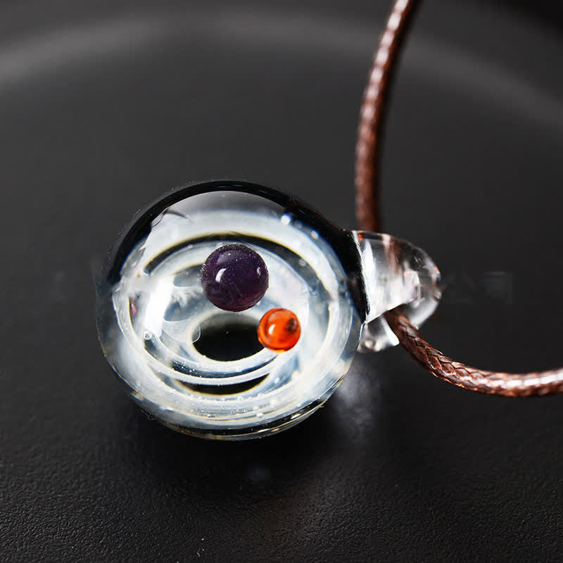 Kosmische Nebel -Element -Glas Halskette
