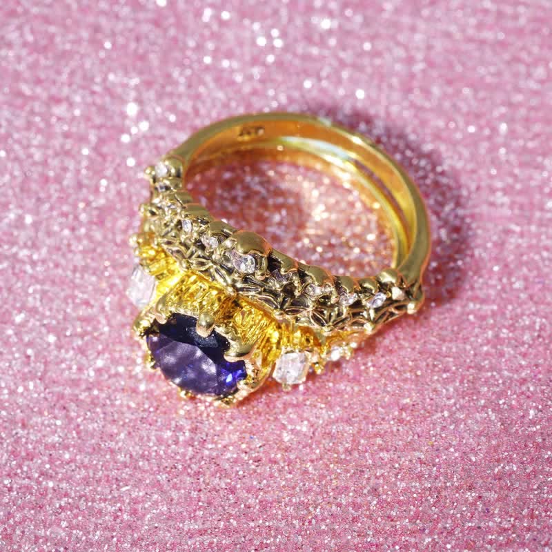 Heller Zirkonblau -Runder Saphirring