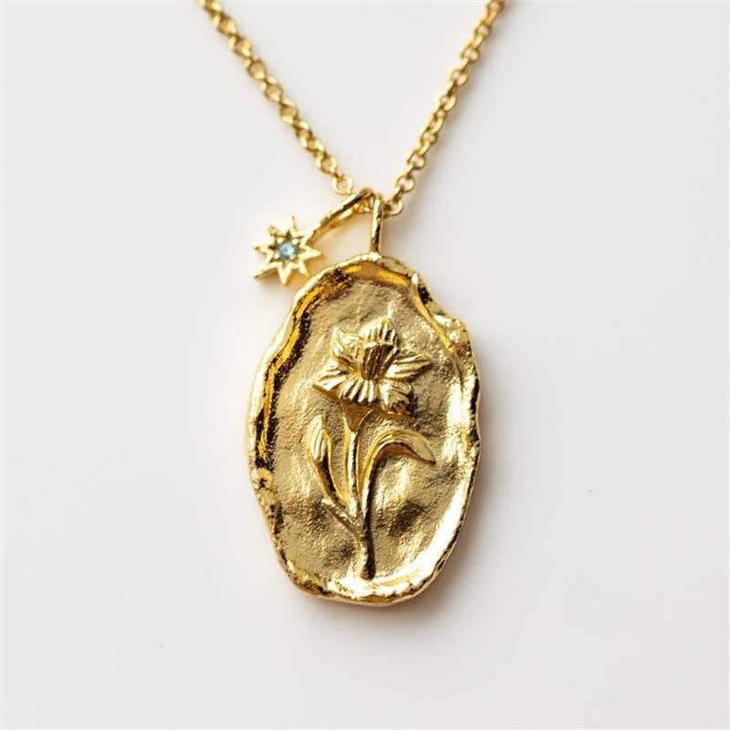 Delicate Edelstahl -Geprägte Halskette