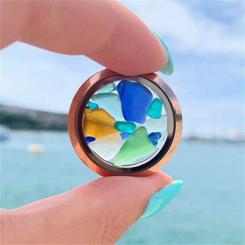 Kostenlos Offenbarer Rahmen Sea Glass Halskette