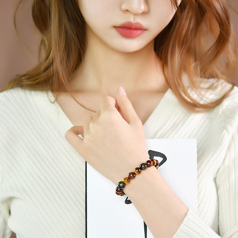 Chavri Natürliches Tigerauge-Positive-Schutz-Armband