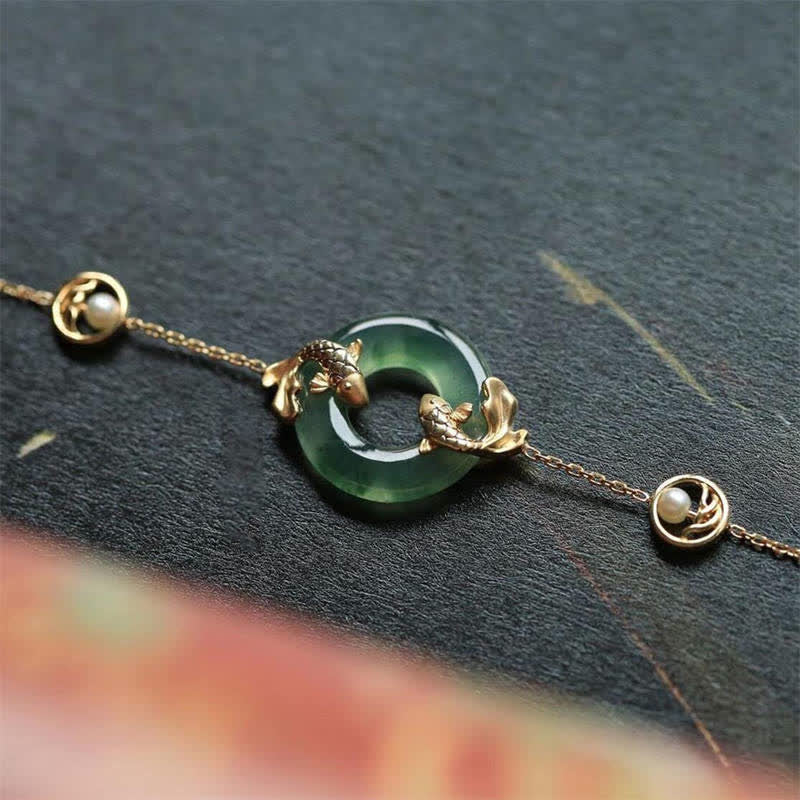 Chavri Cyan Jade Koi Fisch Heilharmonie Armband