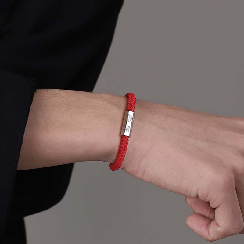 Chavri-Buchstabengravur-Segen-Schnurarmband