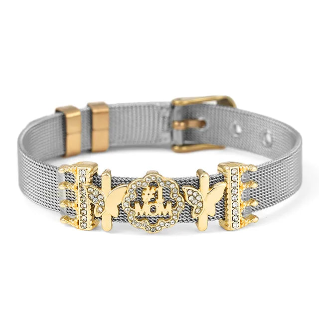 Zweifarbiges Edelstahl-Mesh-Armband