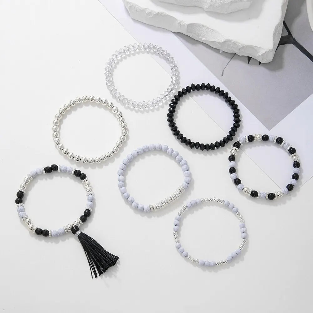 Bohemian Multi Layer Charm Armbänder Set für Frauen Mädchen