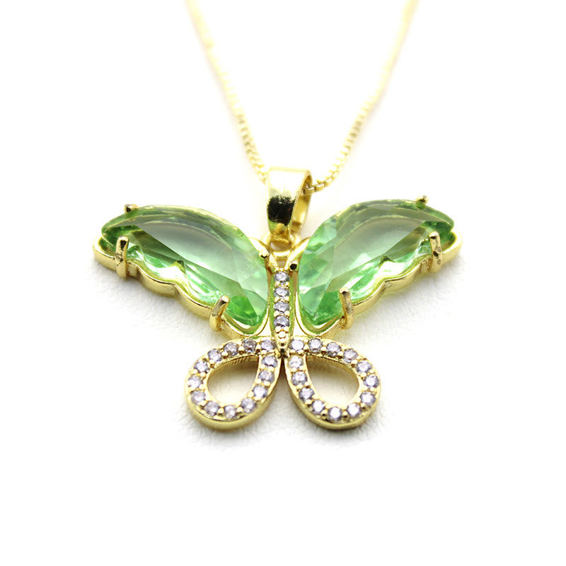 Kristallglas Schmetterling Halskette