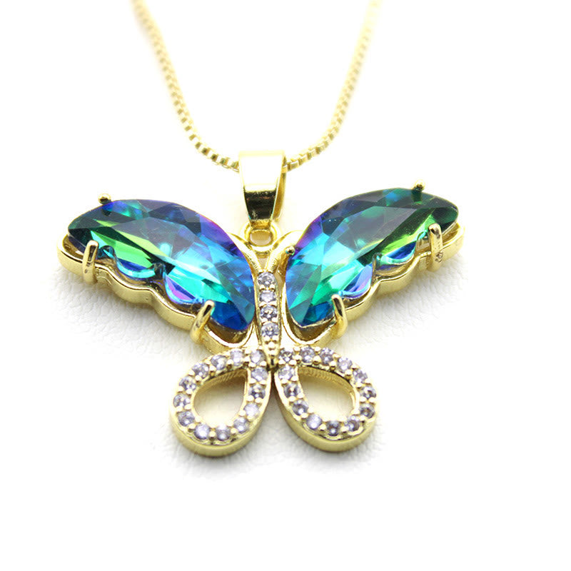 Kristallglas Schmetterling Halskette