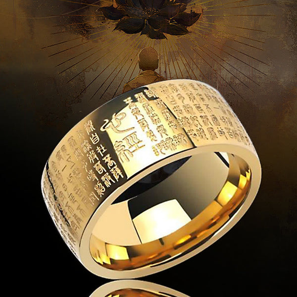 Chavri FengShui Buddhismus Antiker Herz-Sutra-Glücksring