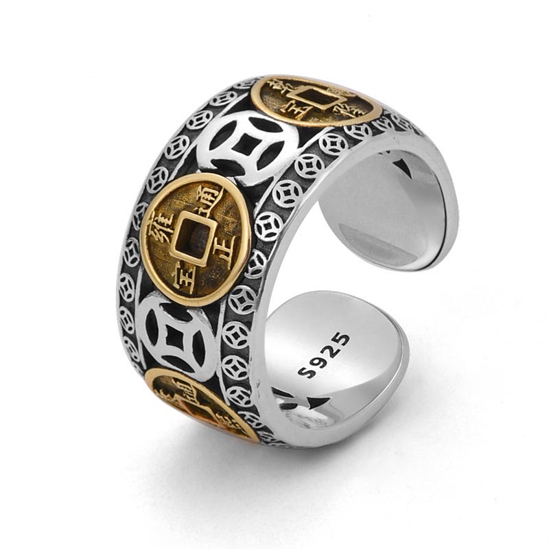 Verstellbarer Chavri-Fünf-Kaiser-Münzen-Balance-Ring
