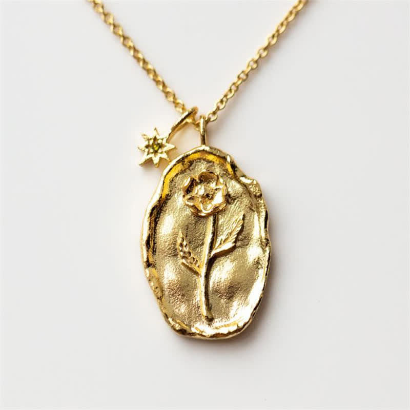 Delicate Edelstahl -Geprägte Halskette