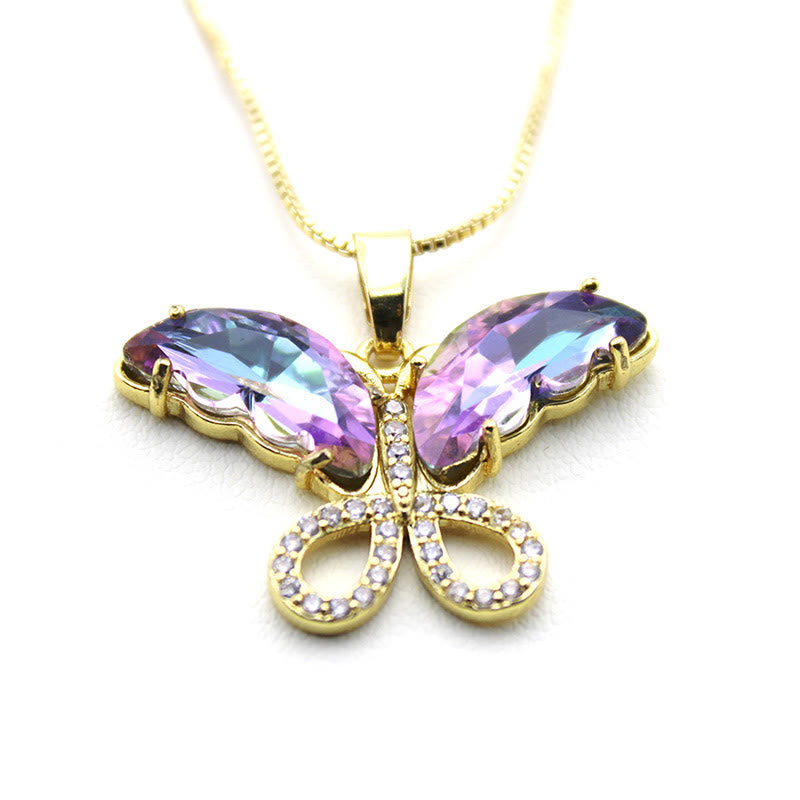Kristallglas Schmetterling Halskette