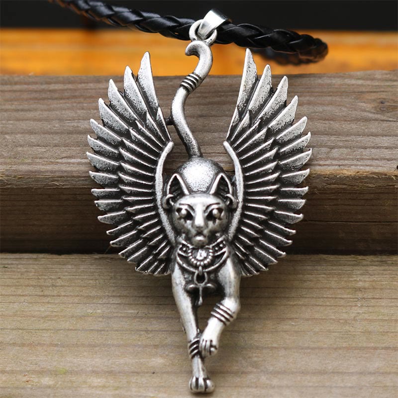 Antike Ägyptische Bastet -Statue -Katzenkette