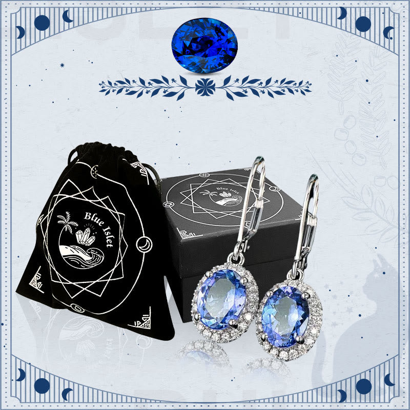 Blue Sapphire Side Micro Zircon Ohrringe