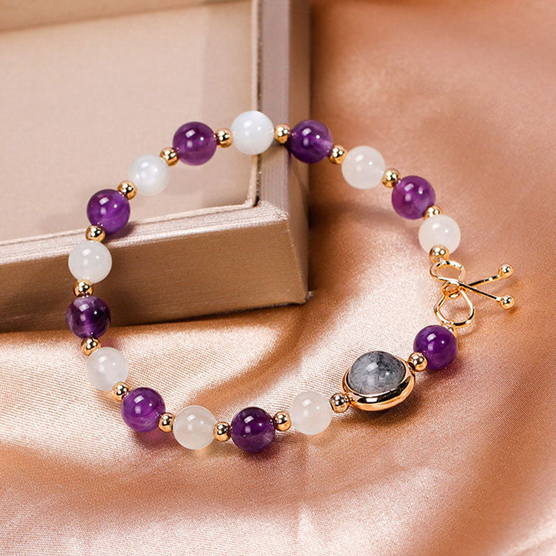 Amethyst Mit Moonstone Lucky Gemstone Armband