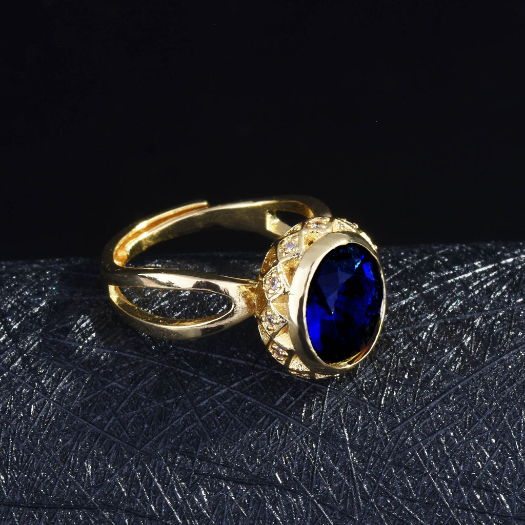 14K Gold Blue Sapphire Frauen Klingeln