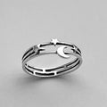 Zieriger Kleiner Mond Und Stern Retro Ring