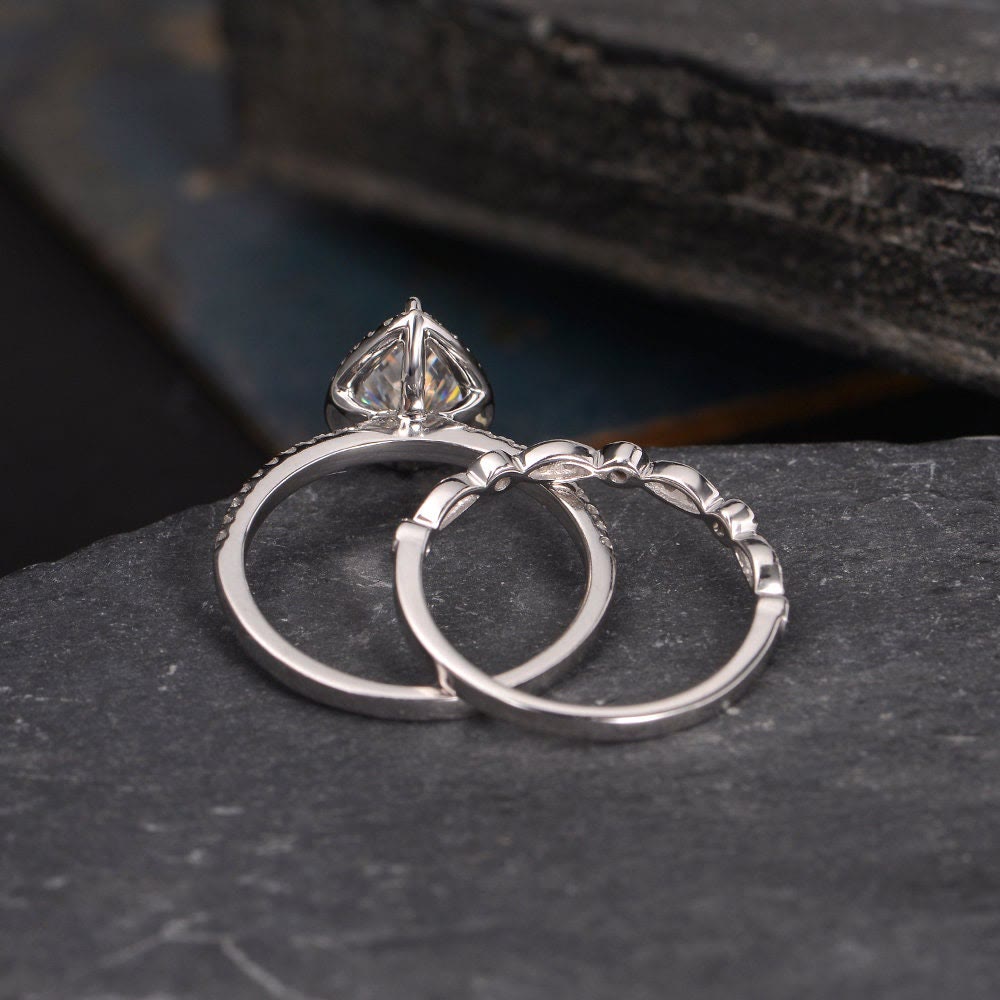 Tröpfchen Eingelegtes Zirkonia -Ring