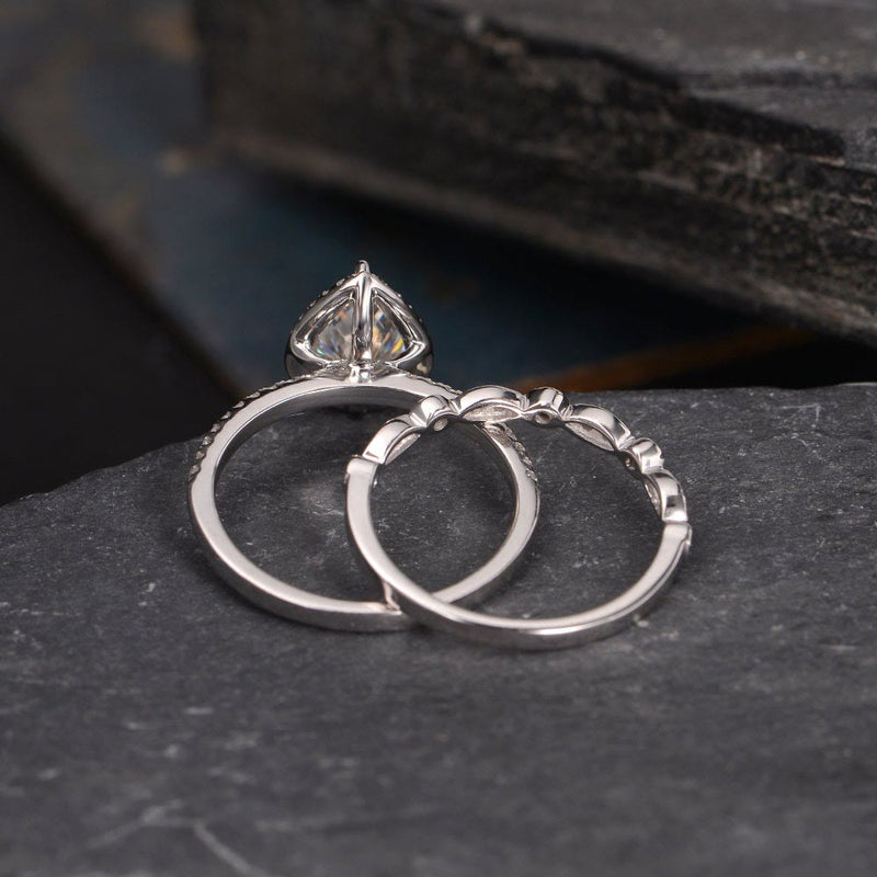 Tröpfchen Eingelegtes Zirkonia -Ring