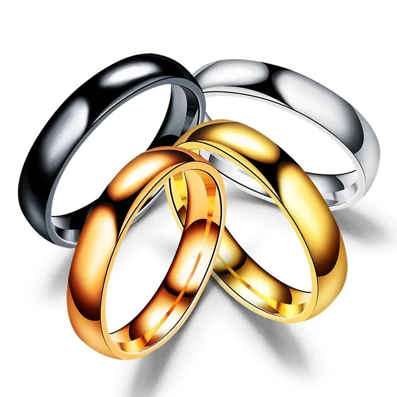 Einfache 4mm 6mm Titan Ring Frauen Männer Verhindern Allergie Hochglanz Poliert Hochzeit Ringe Edelstahl Paar Finger schmuck Geschenke