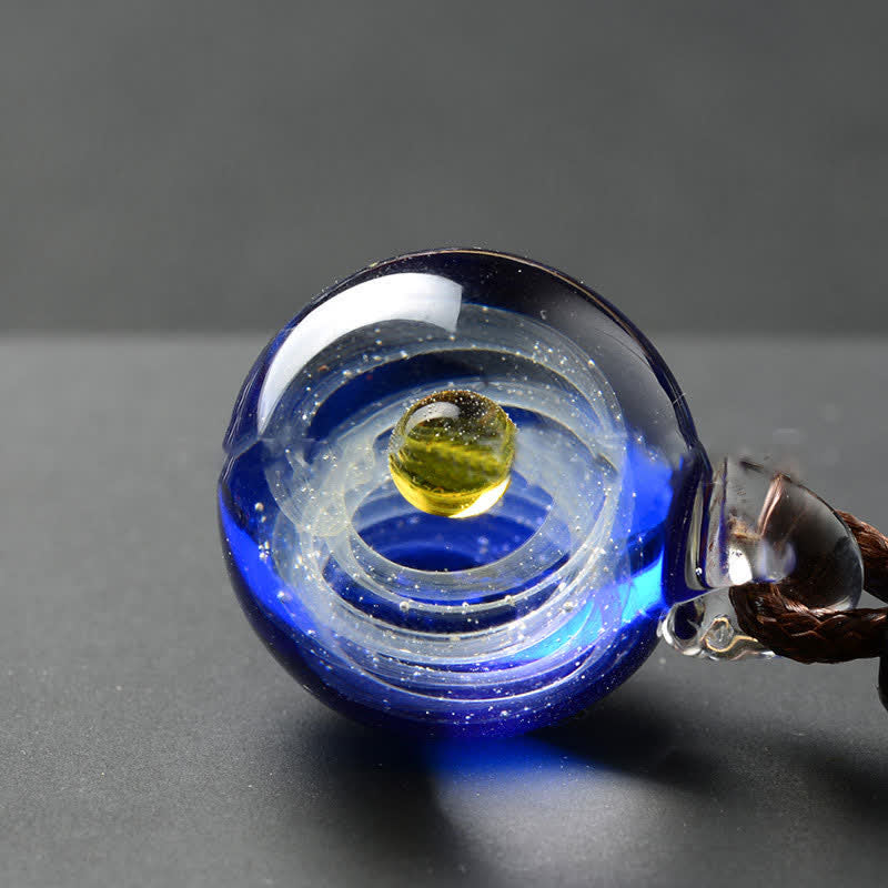 Kosmische Nebel -Element -Glas Halskette