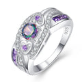 925 Silber Herzgeformt Mit Farbenfrohen Zirkonring