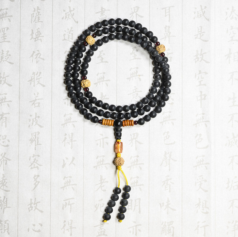 Chavri tibetisches Mala-Zypressen-Bodhi-Samen-Heilarmband aus rotem Achat