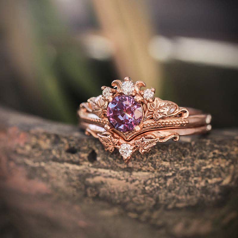 Alexandrite Emerald Natürlicher Kristallring