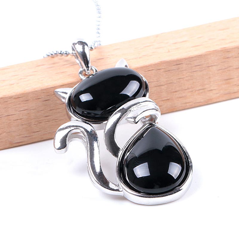 Chavri-Katze-Muster-natürlicher Kristallschutz-Halsketten-Anhänger