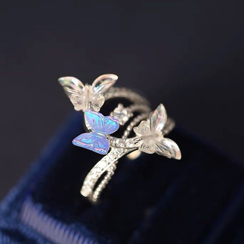 Kostenlos Smart Flying Butterfly Emaille Ring