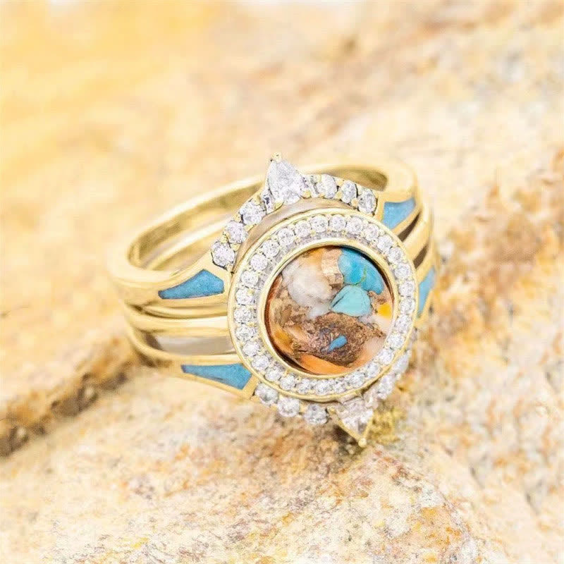 Böhmen -Vintage -Türkis -Ring