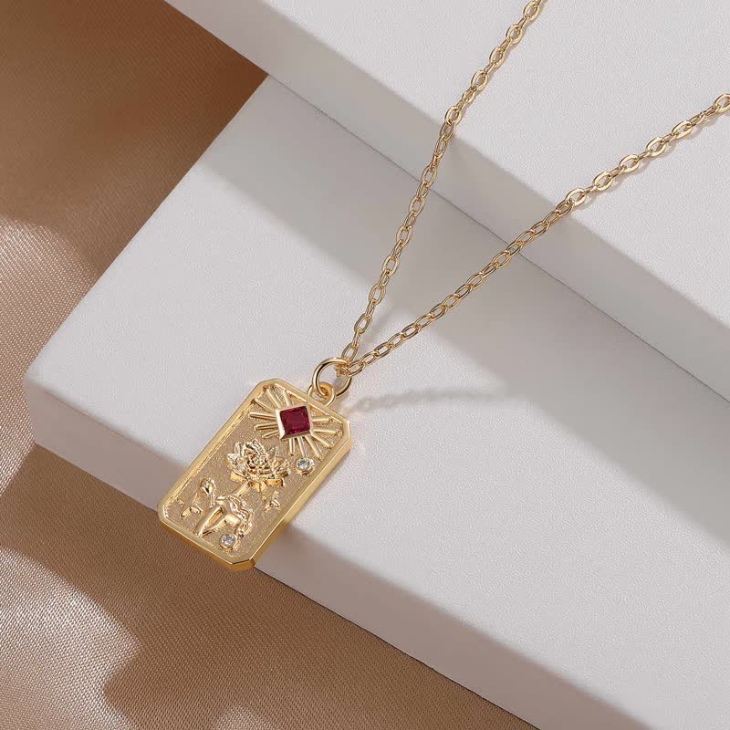 Geprägter Geburtsstein Empfindliche Geburtsblumenkette