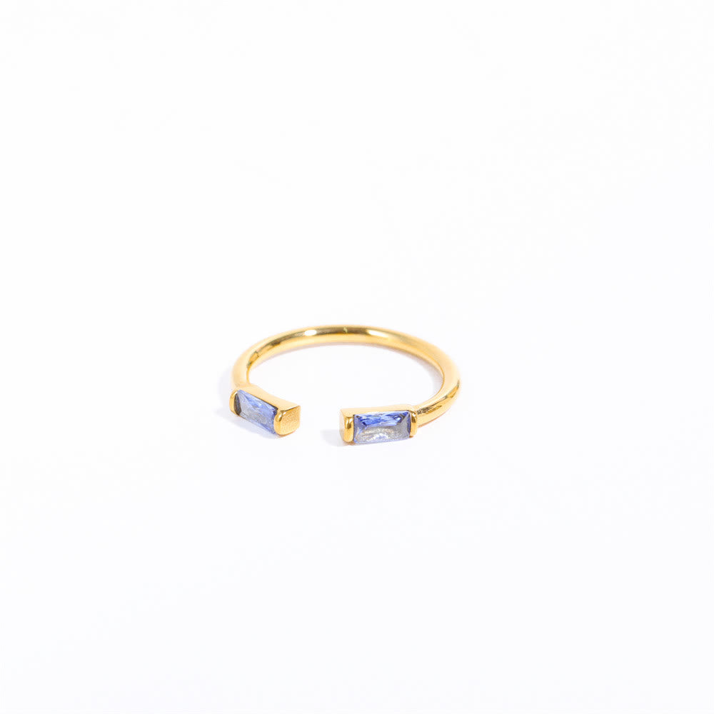 Doppelbaguette Geburtssteinring