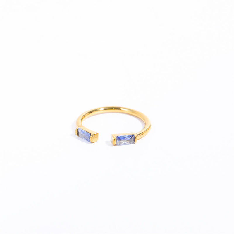 Doppelbaguette Geburtssteinring