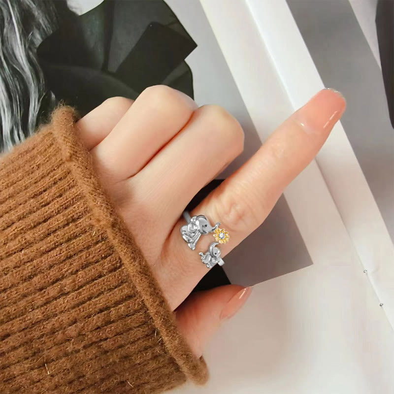 Ich Liebe Dich Für Immer Mutter Und Kinder -Elefant Daisy Ring