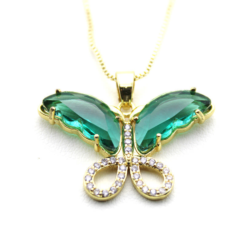 Kristallglas Schmetterling Halskette