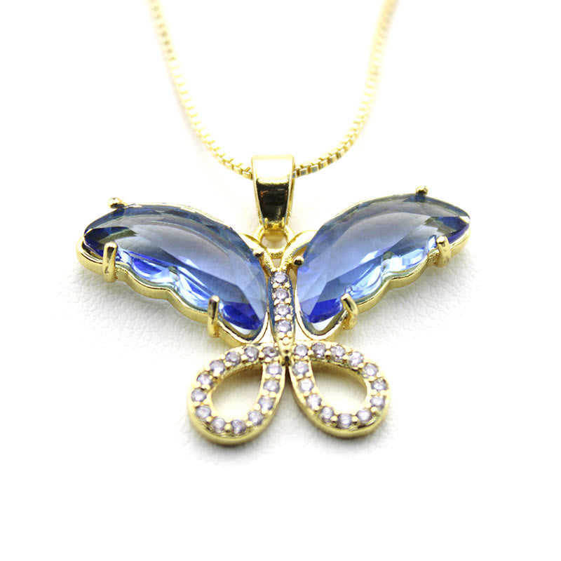 Kristallglas Schmetterling Halskette