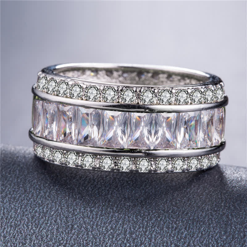 Chromatischer Farbe Quadratischer Zirkonring