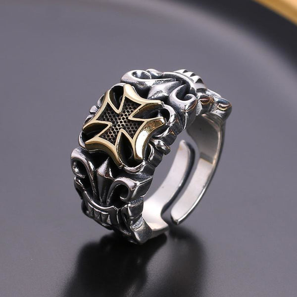 Mein Glaube Vintage Cross Men'S Ring