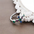 Buntes Zirkonkreuzblum Ring