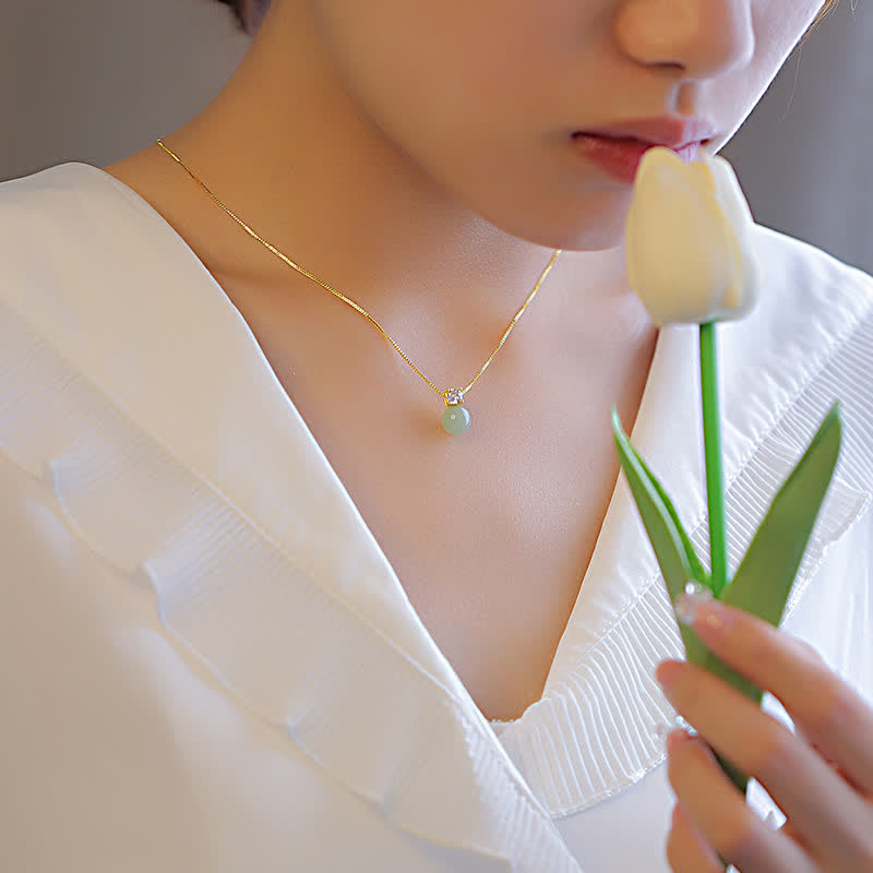 Chavri Lucky Bead Jade Wohlstand Kette Halskette Anhänger