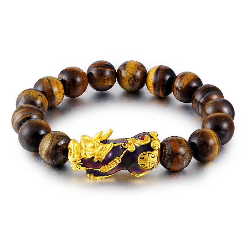 Chavri tibetisches handgefertigtes Tigerauge-Feng-Shui-Armband