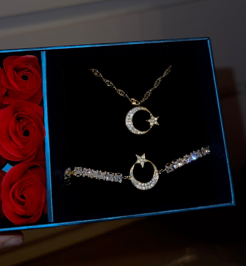 Länder Wappen Kette | Armband | Halskette | 18 Karat Vergoldung | Set