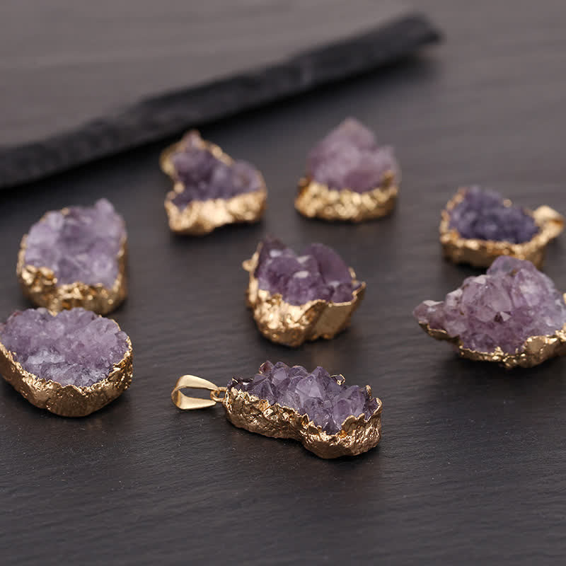 Gold Amethyst Natürliche Edelsteinkette