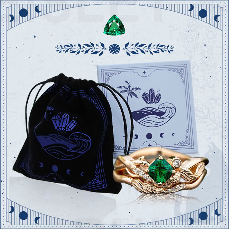 Fantasy Natur Inspirierte Stecking Emerald Ring