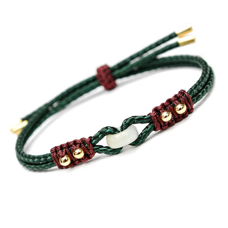 Chavri Rundes Peace-Schnalle-Jade-Überfluss-Reichtum-Schnur-Armband